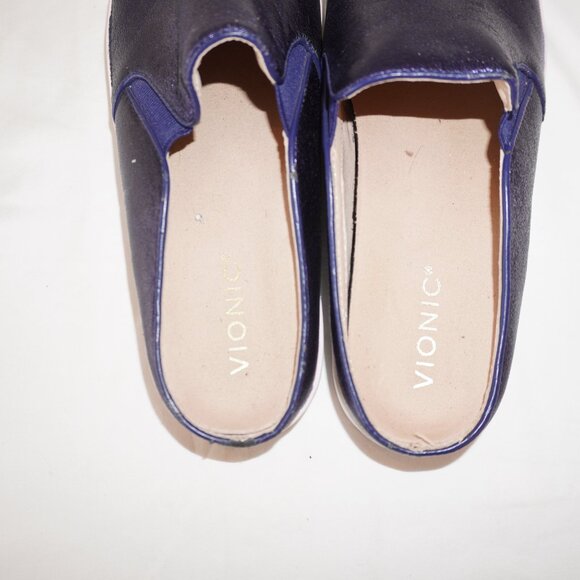 Vionic Dakota Purple Metallic Leather Flatform Slides Mules Sneaker 9 - Picture 6 of 12